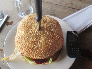 the Mega burger..biggest to date! Mercer Irish pub 
